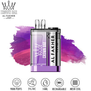 Al Fakher Crown Bar 9000 - Black Currant Ice 💨 ‣ Only 15€👍
